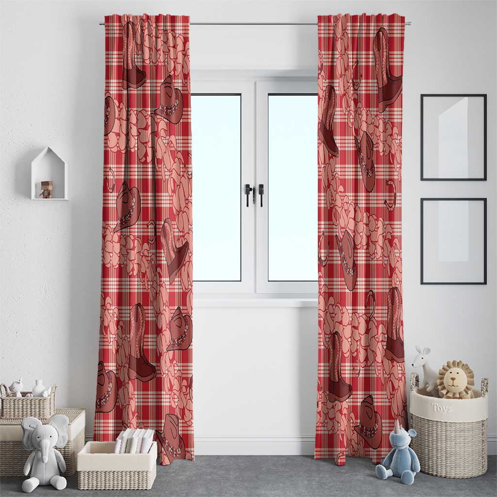 Red Palaka Hawaii Cowboy Window Curtain Puakenikeni Lei Paniolo Papale Seamless Vibes LT14 - Polynesian Pride