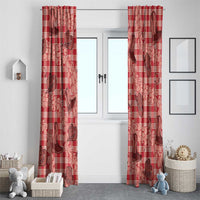 Red Palaka Hawaii Cowboy Window Curtain Puakenikeni Lei Paniolo Papale Seamless Vibes LT14 - Polynesian Pride