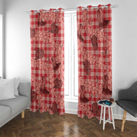 Red Palaka Hawaii Cowboy Window Curtain Puakenikeni Lei Paniolo Papale Seamless Vibes LT14 With Grommets Red - Polynesian Pride