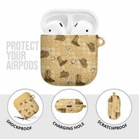 Yellow Palaka Hawaii Cowboy AirPods Case Puakenikeni Lei Paniolo Papale Seamless Vibes LT14 - Polynesian Pride