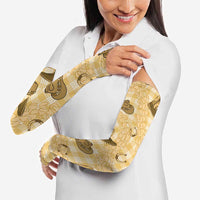 Yellow Palaka Hawaii Cowboy Arm Sleeves Puakenikeni Lei Paniolo Papale Seamless Vibes LT14 - Polynesian Pride