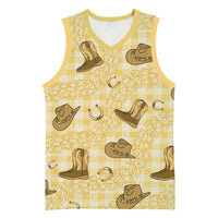 Yellow Palaka Hawaii Cowboy Basketball Jersey Puakenikeni Lei Paniolo Papale Seamless Vibes LT14 Unisex Yellow - Polynesian Pride
