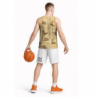 Yellow Palaka Hawaii Cowboy Basketball Jersey Puakenikeni Lei Paniolo Papale Seamless Vibes LT14 - Polynesian Pride