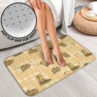 Yellow Palaka Hawaii Cowboy Bathroom Set Puakenikeni Lei Paniolo Papale Seamless Vibes LT14 - Polynesian Pride