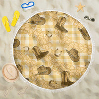 Yellow Palaka Hawaii Cowboy Beach Blanket Puakenikeni Lei Paniolo Papale Seamless Vibes LT14 One Size 150cm Yellow - Polynesian Pride