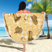 Yellow Palaka Hawaii Cowboy Beach Blanket Puakenikeni Lei Paniolo Papale Seamless Vibes LT14 - Polynesian Pride