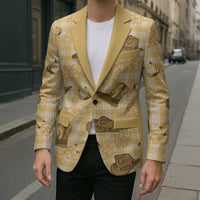 Yellow Palaka Hawaii Cowboy Blazer Puakenikeni Lei Paniolo Papale Seamless Vibes LT14 - Polynesian Pride