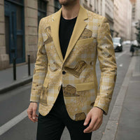 Yellow Palaka Hawaii Cowboy Blazer Puakenikeni Lei Paniolo Papale Seamless Vibes LT14 - Polynesian Pride