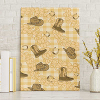 Yellow Palaka Hawaii Cowboy Canvas Wall Art Puakenikeni Lei Paniolo Papale Seamless Vibes LT14 Without Frame Yellow - Polynesian Pride