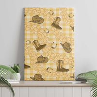 Yellow Palaka Hawaii Cowboy Canvas Wall Art Puakenikeni Lei Paniolo Papale Seamless Vibes LT14 - Polynesian Pride