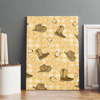 Yellow Palaka Hawaii Cowboy Canvas Wall Art Puakenikeni Lei Paniolo Papale Seamless Vibes LT14 - Polynesian Pride