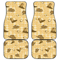 Yellow Palaka Hawaii Cowboy Car Mats Puakenikeni Lei Paniolo Papale Seamless Vibes LT14 - Polynesian Pride