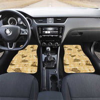 Yellow Palaka Hawaii Cowboy Car Mats Puakenikeni Lei Paniolo Papale Seamless Vibes LT14 Set 2pcs - Front Yellow - Polynesian Pride