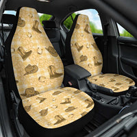 Yellow Palaka Hawaii Cowboy Car Seat Cover Puakenikeni Lei Paniolo Papale Seamless Vibes LT14 One Size Yellow - Polynesian Pride