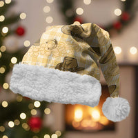 Yellow Palaka Hawaii Cowboy Christmas Santa Hat Puakenikeni Lei Paniolo Papale Seamless Vibes LT14 With Fur Yellow - Polynesian Pride