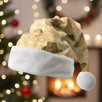 Yellow Palaka Hawaii Cowboy Christmas Santa Hat Puakenikeni Lei Paniolo Papale Seamless Vibes LT14 Without Fur Yellow - Polynesian Pride