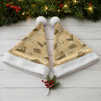 Yellow Palaka Hawaii Cowboy Christmas Santa Hat Puakenikeni Lei Paniolo Papale Seamless Vibes LT14 - Polynesian Pride