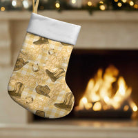 Yellow Palaka Hawaii Cowboy Christmas Stocking Puakenikeni Lei Paniolo Papale Seamless Vibes LT14 Set of 2 Yellow - Polynesian Pride