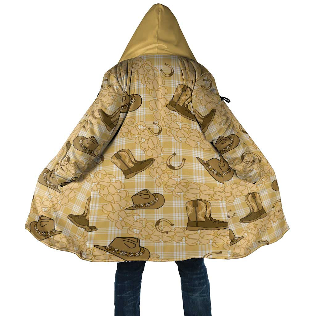 Yellow Palaka Hawaii Cowboy Cloak Puakenikeni Lei Paniolo Papale Seamless Vibes LT14 Unisex Yellow - Polynesian Pride