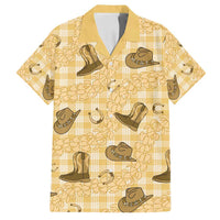 Yellow Palaka Hawaii Cowboy Family Matching Long Sleeve Bodycon Dress and Hawaiian Shirt Puakenikeni Lei Paniolo Papale Seamless Vibes LT14 Dad's Shirt - Short Sleeve Yellow - Polynesian Pride