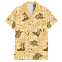 Yellow Palaka Hawaii Cowboy Family Matching Off The Shoulder Long Sleeve Dress and Hawaiian Shirt Puakenikeni Lei Paniolo Papale Seamless Vibes LT14 Dad's Shirt - Short Sleeve Yellow - Polynesian Pride