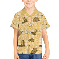 Yellow Palaka Hawaii Cowboy Family Matching Off Shoulder Maxi Dress and Hawaiian Shirt Puakenikeni Lei Paniolo Papale Seamless Vibes LT14 Son's Shirt Yellow - Polynesian Pride