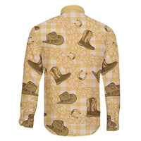 Yellow Palaka Hawaii Cowboy Family Matching Puletasi and Hawaiian Shirt Puakenikeni Lei Paniolo Papale Seamless Vibes LT14 - Polynesian Pride