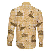 Yellow Palaka Hawaii Cowboy Family Matching Short Sleeve Bodycon Dress and Hawaiian Shirt Puakenikeni Lei Paniolo Papale Seamless Vibes LT14 - Polynesian Pride