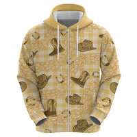 Yellow Palaka Hawaii Cowboy Hoodie Puakenikeni Lei Paniolo Papale Seamless Vibes LT14 - Polynesian Pride