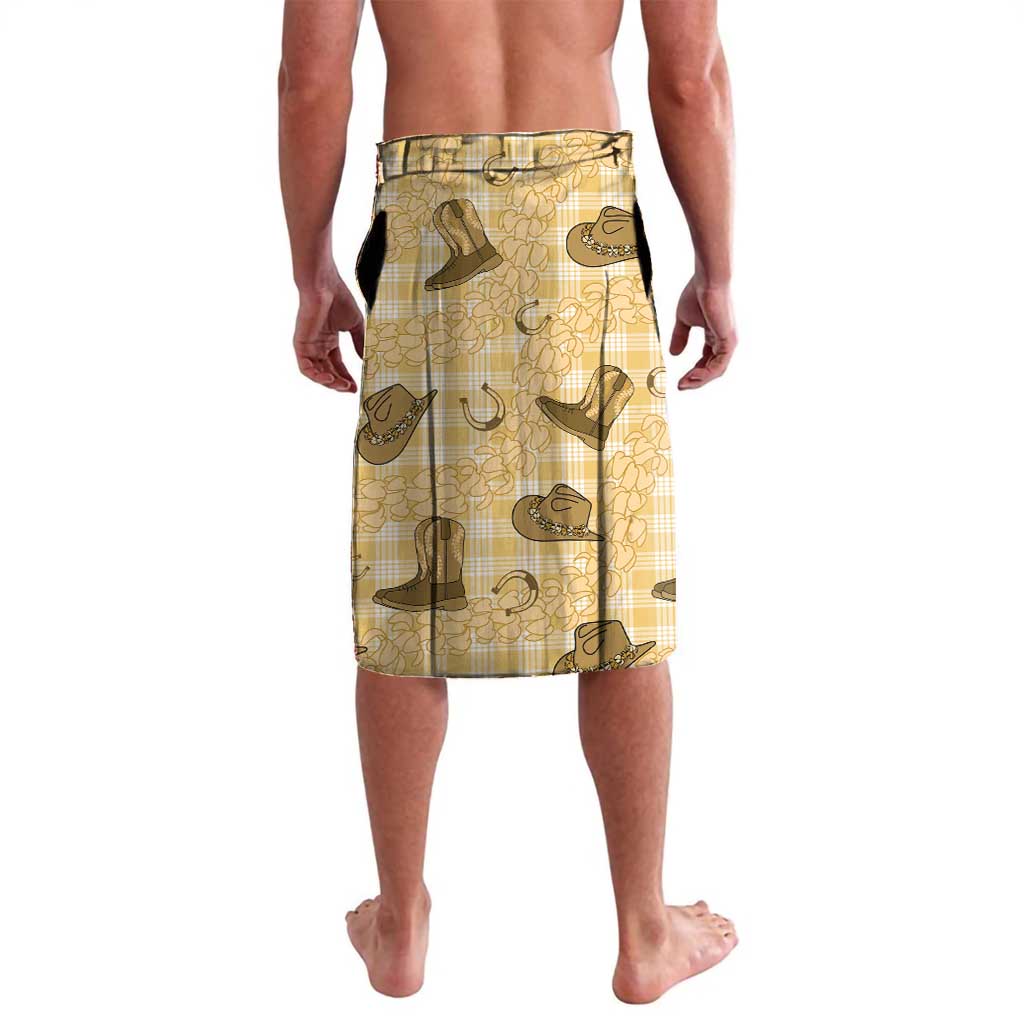 Yellow Palaka Hawaii Cowboy Lavalava Puakenikeni Lei Paniolo Papale Seamless Vibes LT14 - Polynesian Pride