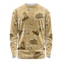 Yellow Palaka Hawaii Cowboy Long Sleeve Shirt Puakenikeni Lei Paniolo Papale Seamless Vibes LT14 Unisex Yellow - Polynesian Pride
