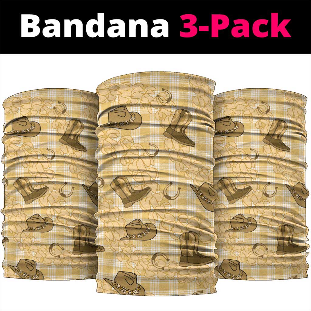 Yellow Palaka Hawaii Cowboy Neck Gaiter Puakenikeni Lei Paniolo Papale Seamless Vibes LT14 package One Size: 25*50cm Yellow - Polynesian Pride
