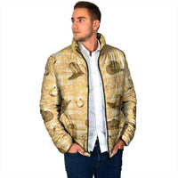 Yellow Palaka Hawaii Cowboy Padded Jacket Puakenikeni Lei Paniolo Papale Seamless Vibes LT14 - Polynesian Pride