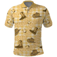 Yellow Palaka Hawaii Cowboy Polo Shirt Puakenikeni Lei Paniolo Papale Seamless Vibes LT14 Yellow - Polynesian Pride