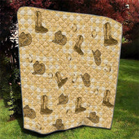 Yellow Palaka Hawaii Cowboy Quilt Puakenikeni Lei Paniolo Papale Seamless Vibes LT14 - Polynesian Pride