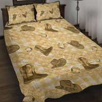 Yellow Palaka Hawaii Cowboy Quilt Bed Set Puakenikeni Lei Paniolo Papale Seamless Vibes LT14 Yellow - Polynesian Pride
