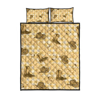 Yellow Palaka Hawaii Cowboy Quilt Bed Set Puakenikeni Lei Paniolo Papale Seamless Vibes LT14 - Polynesian Pride