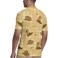 Yellow Palaka Hawaii Cowboy Rugby Jersey Puakenikeni Lei Paniolo Papale Seamless Vibes LT14 - Polynesian Pride