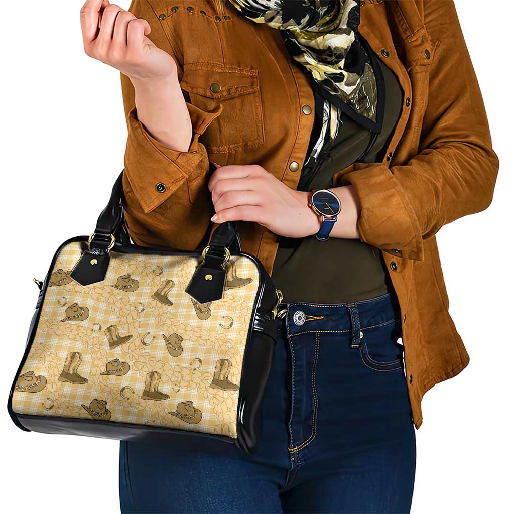 Yellow Palaka Hawaii Cowboy Shoulder Handbag Puakenikeni Lei Paniolo Papale Seamless Vibes LT14 - Polynesian Pride