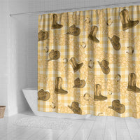 Yellow Palaka Hawaii Cowboy Shower Curtain Puakenikeni Lei Paniolo Papale Seamless Vibes LT14 - Polynesian Pride