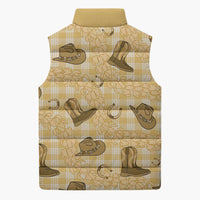 Yellow Palaka Hawaii Cowboy Sleeveless Puffer Jacket Puakenikeni Lei Paniolo Papale Seamless Vibes LT14 - Polynesian Pride