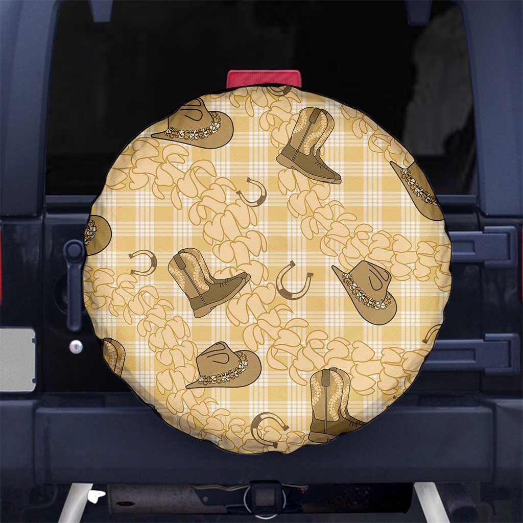 Yellow Palaka Hawaii Cowboy Spare Tire Cover Puakenikeni Lei Paniolo Papale Seamless Vibes LT14 No hole Yellow - Polynesian Pride