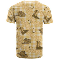 Yellow Palaka Hawaii Cowboy T Shirt Puakenikeni Lei Paniolo Papale Seamless Vibes LT14 - Polynesian Pride