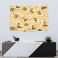 Yellow Palaka Hawaii Cowboy Tapestry Puakenikeni Lei Paniolo Papale Seamless Vibes LT14 - Polynesian Pride