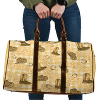 Yellow Palaka Hawaii Cowboy Travel Bag Puakenikeni Lei Paniolo Papale Seamless Vibes LT14 Yellow - Polynesian Pride