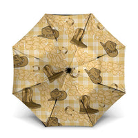 Yellow Palaka Hawaii Cowboy Umbrella Puakenikeni Lei Paniolo Papale Seamless Vibes LT14 One Size Folded 11.42 inch Opened Diameter 37.4 inch Yellow - Polynesian Pride
