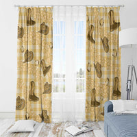 Yellow Palaka Hawaii Cowboy Window Curtain Puakenikeni Lei Paniolo Papale Seamless Vibes LT14 - Polynesian Pride