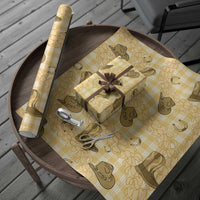 Yellow Palaka Hawaii Cowboy Wrapping Paper Puakenikeni Lei Paniolo Papale Seamless Vibes LT14 - Polynesian Pride