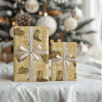Yellow Palaka Hawaii Cowboy Wrapping Paper Puakenikeni Lei Paniolo Papale Seamless Vibes LT14 - Polynesian Pride