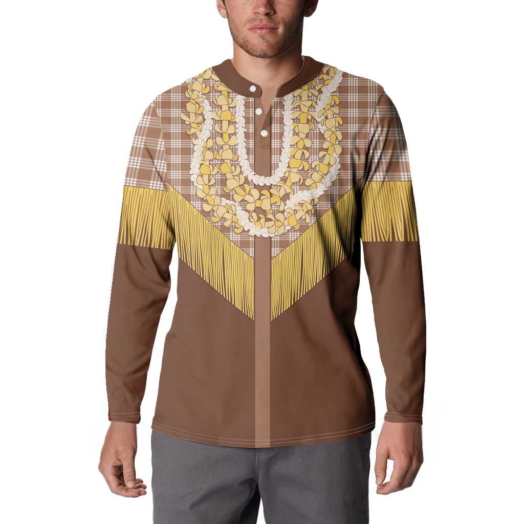 Aloha Hawaii Cowboy Custome Button Sweatshirt Puakenikeni Lei Palaka Tassel Style - Polynesian Pride